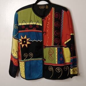 Vintage Allure Art-To-Wear Jacket Blazer Embroidery Patchwork